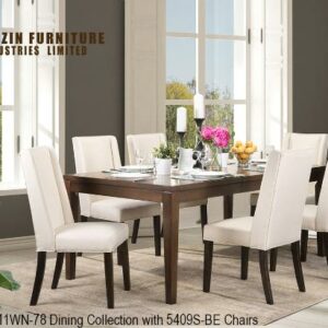 7411WN_78 7pc dining w-5409S-BE chairs