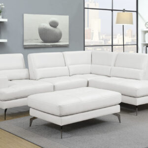 77 Serenity Sectional in Leather Gel White