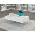 Brassex 340-02 COFFEE TABLE W. 3 SIDE STORAGE WHITE
