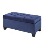 Brassex 20091 NY TUFTED STORAGE OTTOMAN BLUE