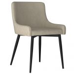 Worldwide Bianca Side Chair, set of 2 in Beige with Black Leg