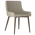 Worldwide Bianca Side Chair, set of 2 in Beige with Walnut Leg