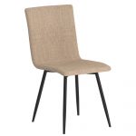 Worldwide Nora Side Chair, set of 4 in Beige with Black Leg
