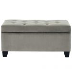 Worldwide Sally Rectangular Storage Ottoman in Grey