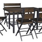 Kavara Counter Height Dining Table and 4 Barstools and Bench